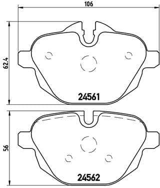 Brembo Brake Pads Rear Bmw 5 F10/G30/F11 ( Set Lh&Rh) (P06064)