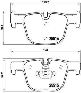 Brembo Brake Pads Rear Bmw 3 F30/3Gt F34 ( Set Lh&Rh) (P06072)