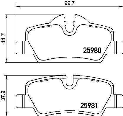 Brembo Brake Pads Rear Mini F55/F56 ( Set Lh&Rh) (P06090)