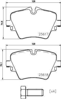 Brembo Brake Pads Front Bmw X1 F48/F45/F4 ( Set Lh&Rh) (P06093)