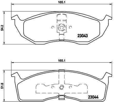 Brembo Brake Pads Front Chrysler Neon ( Set Lh&Rh) (P11008)