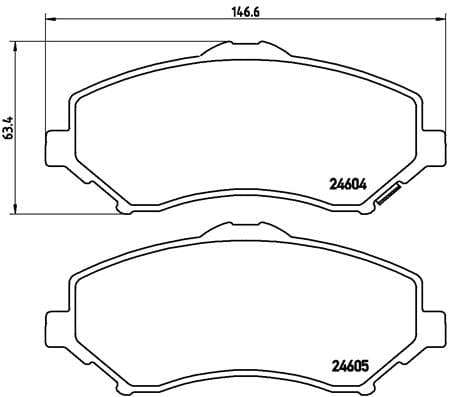 Brembo Brake Pads Front Voygr Rt/Jeep Kk/ ( Set Lh&Rh) (P11025)
