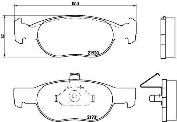 Brembo Brake Pads Front Fiat Punto ( Set Lh&Rh) (P23073)