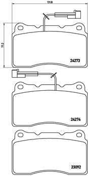 Brembo Brake Pads Frt Alfa 159 ( Set Lh&Rh) (P23098)
