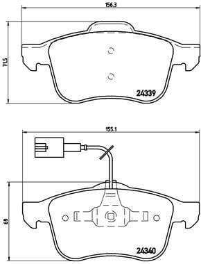 Brembo Brake Pads Front Alfa 159 ( Set Lh&Rh) (P23103)