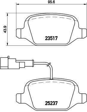 Brembo Brake Pads Rear Alfa Mito ( Set Lh&Rh) (P23131)