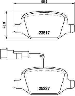 Brembo Brake Pads Rear Alfa Mito ( Set Lh&Rh) (P23131)