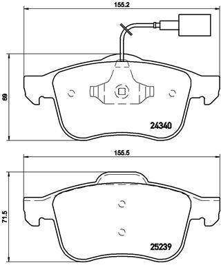 Brembo Brake Pads Front Alfa Giulietta94 ( Set Lh&Rh) (P23132)