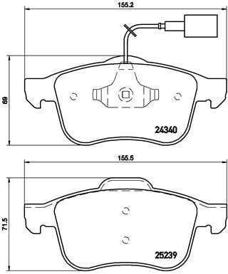 Brembo Brake Pads Front Alfa Giulietta94 ( Set Lh&Rh) (P23132)