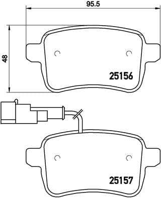 Brembo Brake Pads Rear Alfa Giulietta1. ( Set Lh&Rh) (P23133)