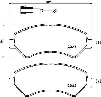 Brembo Brake Pads Front Citroen Relay ( Set Lh&Rh) (P23136)