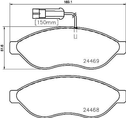 Brembo Brake Pads Front Citroen Relay ( Set Lh&Rh) (P23143)