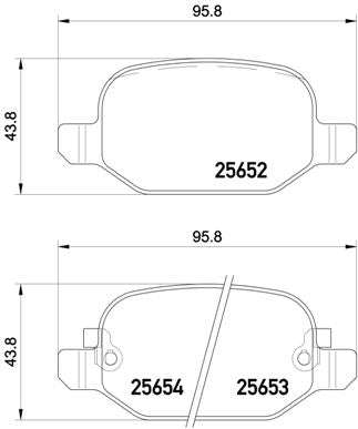 Brembo Brake Pads Rear Fiat 500L ( Set Lh&Rh) (P23150)