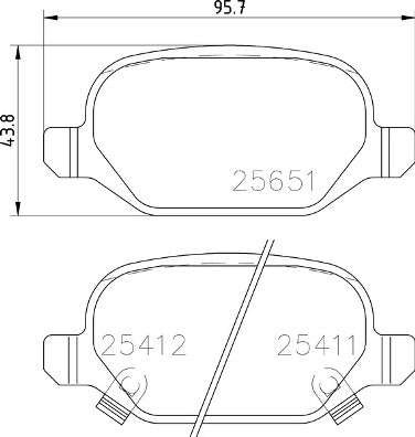 Brembo Brake Pads Rear Fiat Panda ( Set Lh&Rh) (P23151)