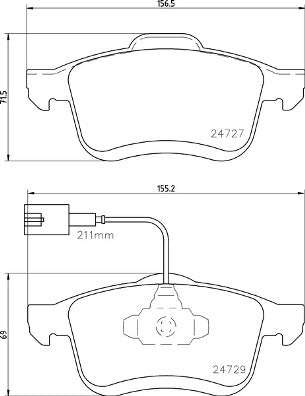 Brembo Brake Pads Front Fiat Doblo ( Set Lh&Rh) (P23163)