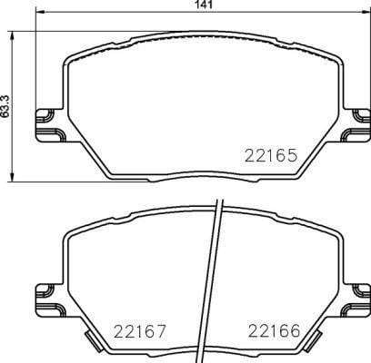 Brembo Brake Pads Front Fiat 500X/Jeepcompass ( Set Lh&Rh) (P23164)
