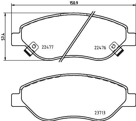 Brembo Brake Pads Front Fiat Tipo ( Set Lh&Rh) (P23178)