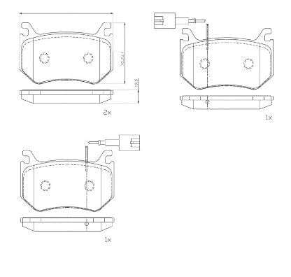 Brembo Brake Pads Rear Alfa Romeo ( Set Lh&Rh) (P23184)