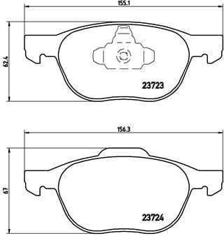 Brembo Brake Pads Front Ford Focus/Volvo ( Set Lh&Rh) (P24061)