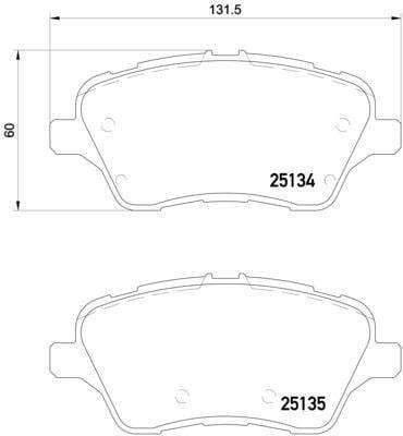 Brembo Brake Pads Front Ford Fiesta Vi ( Set Lh&Rh) (P24151)