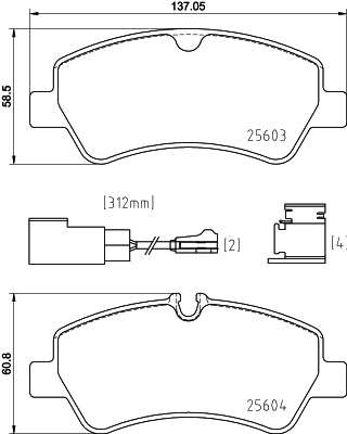 Brembo Brake Pads Rear Ford Tourneo ( Set Lh&Rh) (P24187)