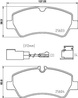 Brembo Brake Pads Rear Ford Tourneo ( Set Lh&Rh) (P24187)
