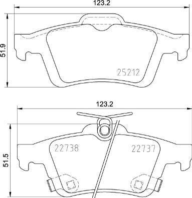 Brembo Brake Pads Rear Ford Focus ( Set Lh&Rh) (P24216)