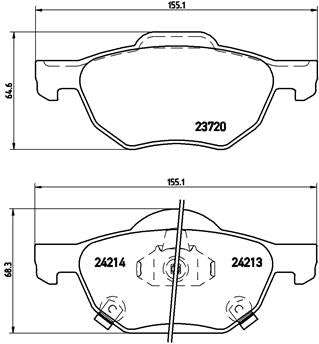 Brembo Brake Pads Front Honda Accord ( Set Lh&Rh) (P28036)