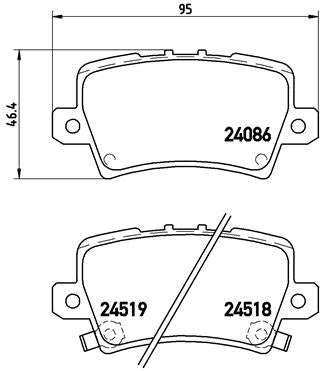 Brembo Brake Pads Rear Honda Civic ( Set Lh&Rh) (P28038)