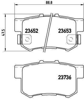 Brembo Brake Pads Rear Honda Cr-V ( Set Lh&Rh) (P28039)