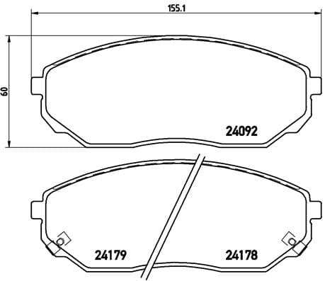 Brembo Brake Pads Front Kia Sorento ( Set Lh&Rh) (P30019)
