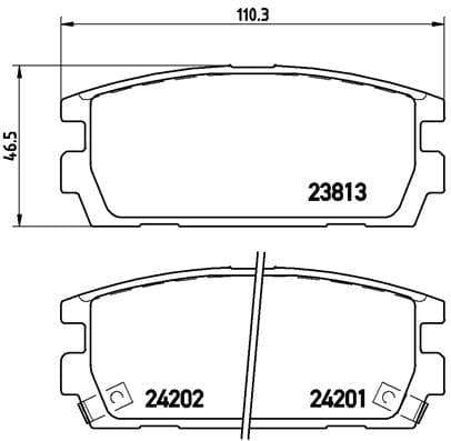 Brembo Brake Pads Rear Hyundai Terracan ( Set Lh&Rh) (P30021)
