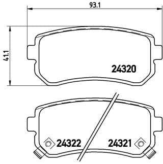 Brembo Brake Pads Rear Kia Rio ( Set Lh&Rh) (P30025)