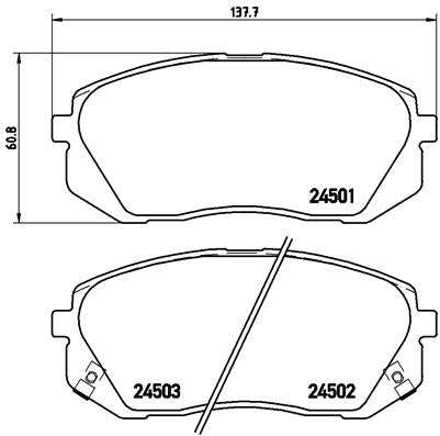 Brembo Brake Pads Front Hyundai Ix35 2.0 ( Set Lh&Rh) (P30039)