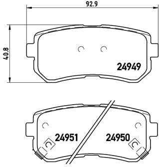 Brembo Brake Pads Rear Hyundai I20 1.4/1 ( Set Lh&Rh) (P30046)