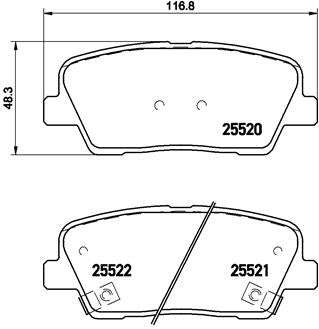 Brembo Brake Pads Rear Hyu Santa Fe/Kia ( Set Lh&Rh) (P30063)