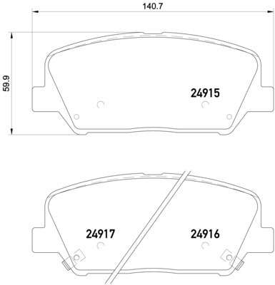 Brembo Brake Pads Front Hyu I30/Veloster/Ki ( Set Lh&Rh) (P30065)