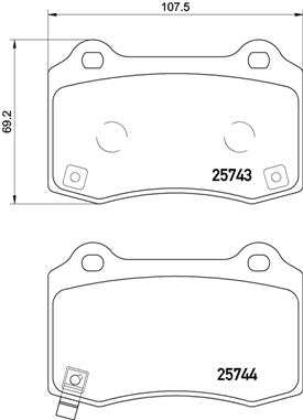 Brembo Brake Pads Rear Jeep G-Che Srt8 6 ( Set Lh&Rh) (P30074)