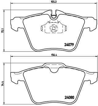 Brembo Brake Pads Front Jaguar Xf/Xj ( Set Lh&Rh) (P36027)