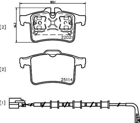 Brembo Brake Pads Rear Jaguar Xk (X150) ( Set Lh&Rh) (P36034)