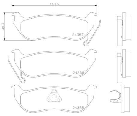 Brembo Brake Pads Rear Jeep Cherokee ( Set Lh&Rh) (P37009)