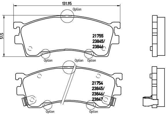 Brembo Brake Pads Front Ford/Mazda Telstar ( Set Lh&Rh) (P49023)