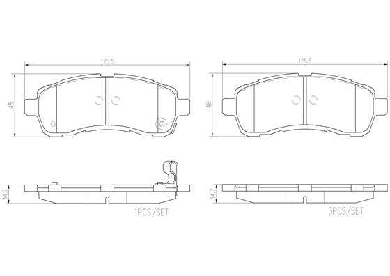 Brembo Brake Pads Front Mazda 2 ( Set Lh&Rh) (P49057)