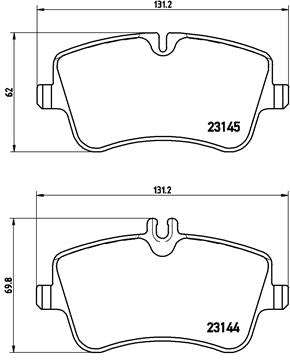Brembo Brake Pads Front Mercedes C Class ( Set Lh&Rh) (P50045)
