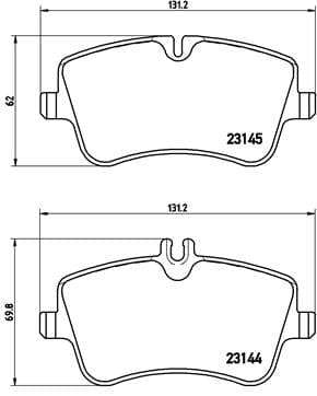 Brembo Brake Pads Front Mercedes C Class ( Set Lh&Rh) (P50045)