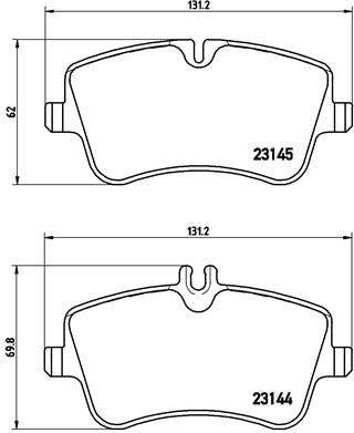 Brembo Brake Pads Front Mercedes C Class ( Set Lh&Rh) (P50046)