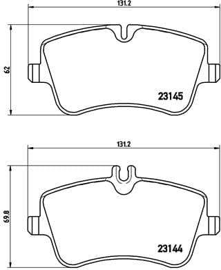 Brembo Brake Pads Front Mercedes C Class ( Set Lh&Rh) (P50046)