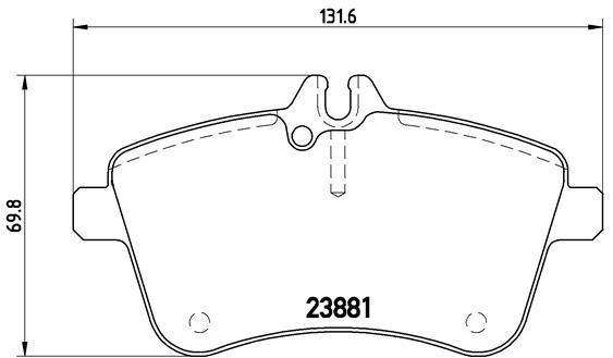 Brembo Brake Pads Front Mercedes B200 Cdi ( Set Lh&Rh) (P50057)