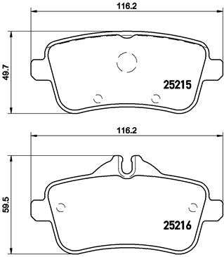 Brembo Brake Pads Rear Mercedes A45/Cla45/Gl ( Set Lh&Rh) (P50099)