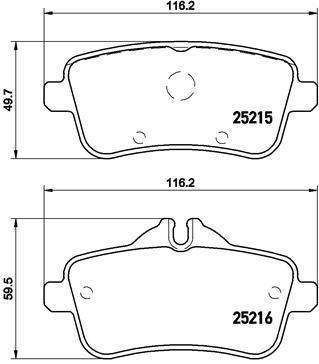 Brembo Brake Pads Rear Mercedes Gl/Gle/M Cla ( Set Lh&Rh) (P50100)